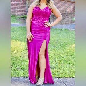 Hot pink prom dress size L/10